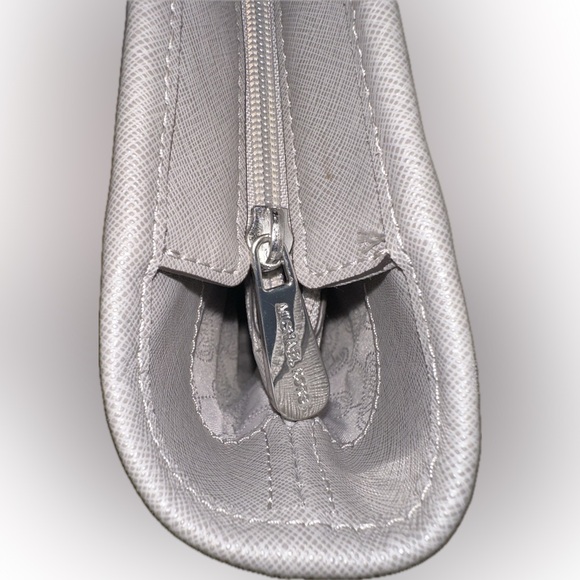 Michael Kors Medium Gray Leather Tote with Silver Hardware - Picture 2 of 5